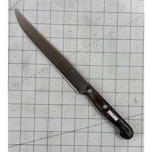J.A. Henckels Kitchen Long Slicing Knife 731 Rosewood Handle Solingen Germany 8"